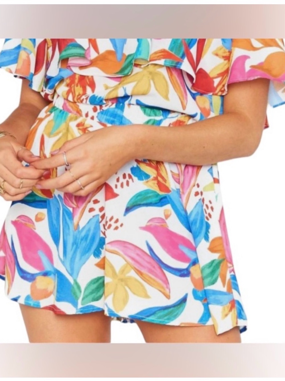 Show Me Your Mumu Carlos Swing Shorts Bright Blooms Floral M